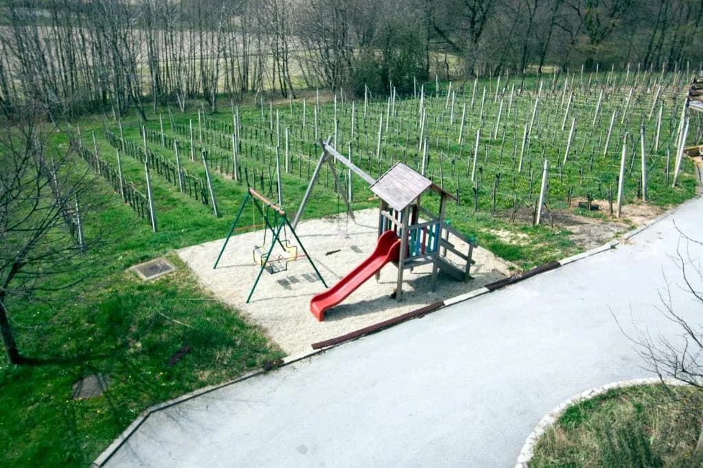 Otroško igrišče pred hišo, ob vinogradu